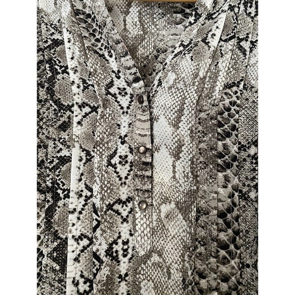 Nanette Lepore Brown Snake Print Tie Waist Shirt Dress Size 14 Slip Dress Lined - Picture 5 of 12